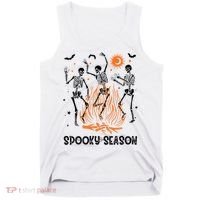 Spooky Season Dancing Skeleton Halloween Costume Funny Cute Tank Top thumb 0