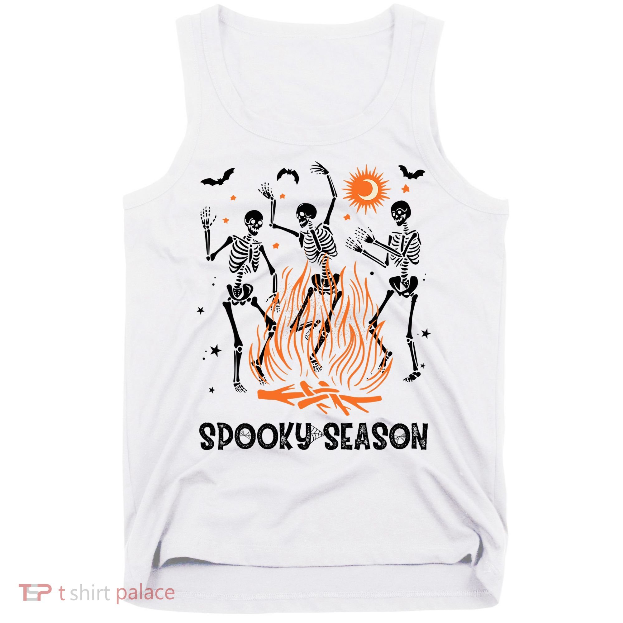 Spooky Season Dancing Skeleton Halloween Costume Funny Cute Tank Top