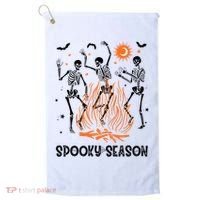 Spooky Season Dancing Skeleton Halloween Costume Funny Cute Golf Towel thumb 0