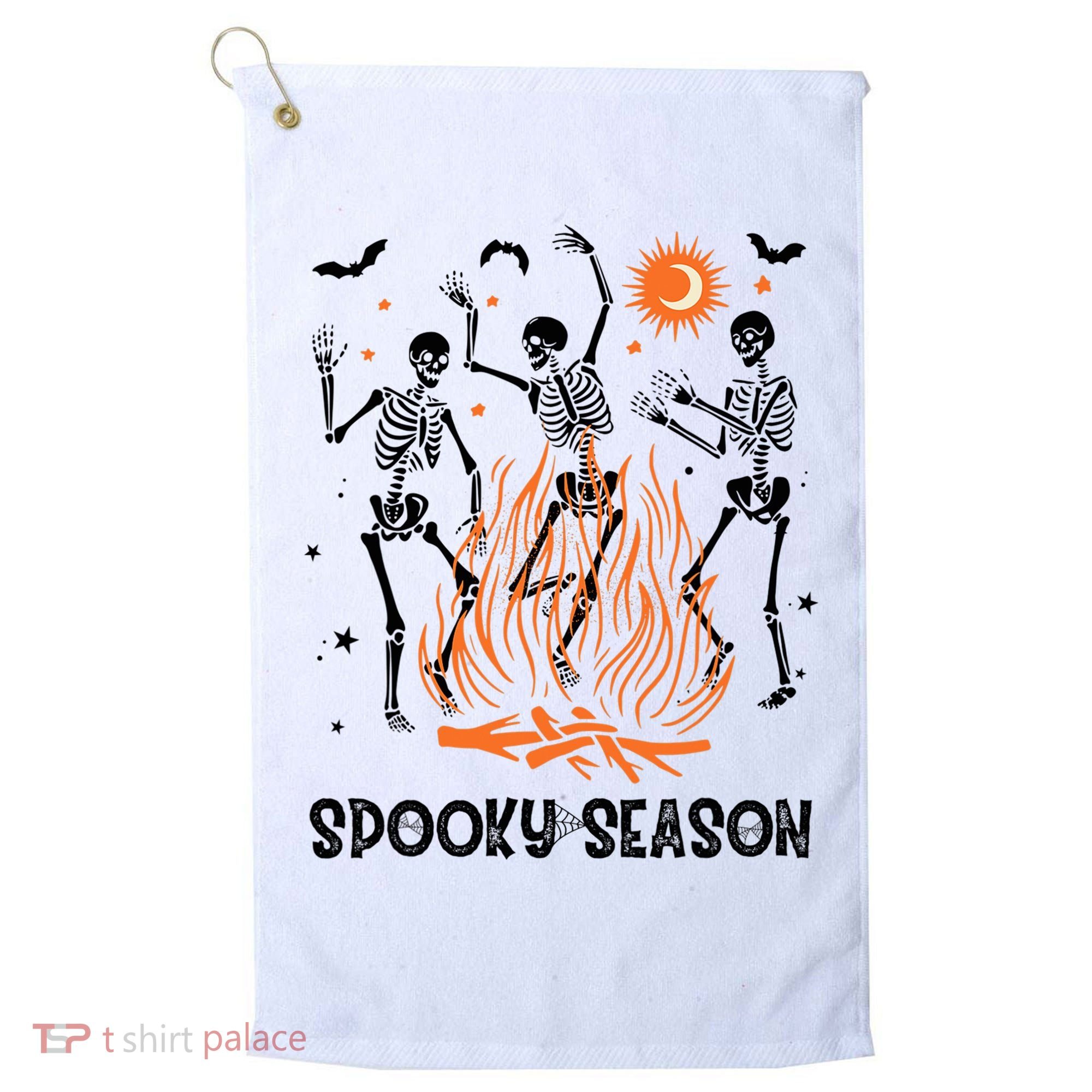Spooky Season Dancing Skeleton Halloween Costume Funny Cute Golf Towel