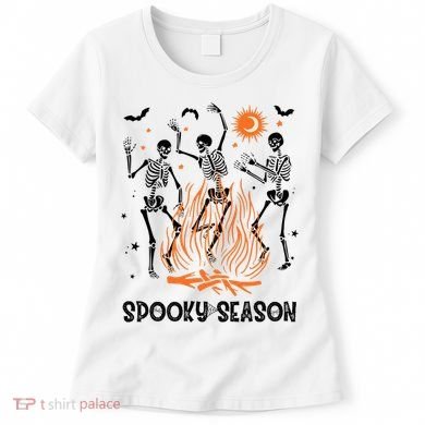 Spooky Season Dancing Skeleton Halloween Costume Funny Cute Women's T-Shirt