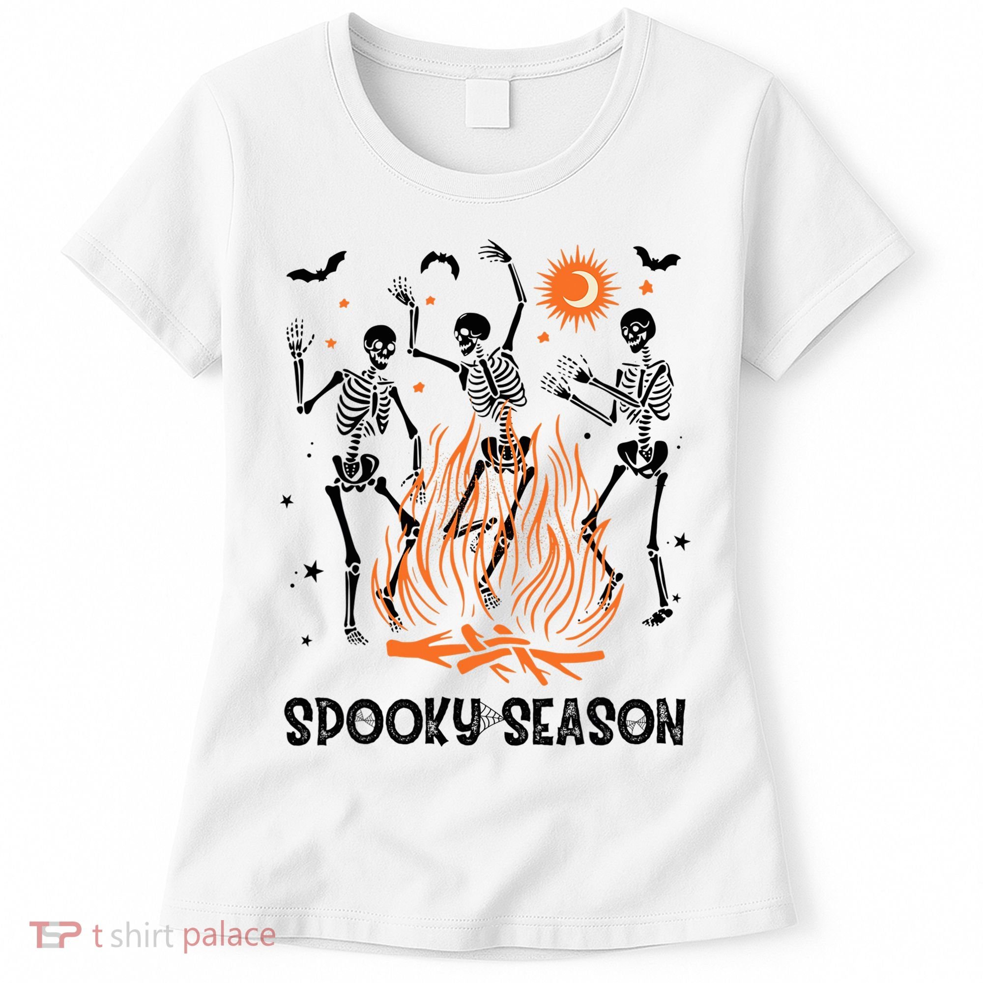 Spooky Season Dancing Skeleton Halloween Costume Funny Cute Women's T-Shirt