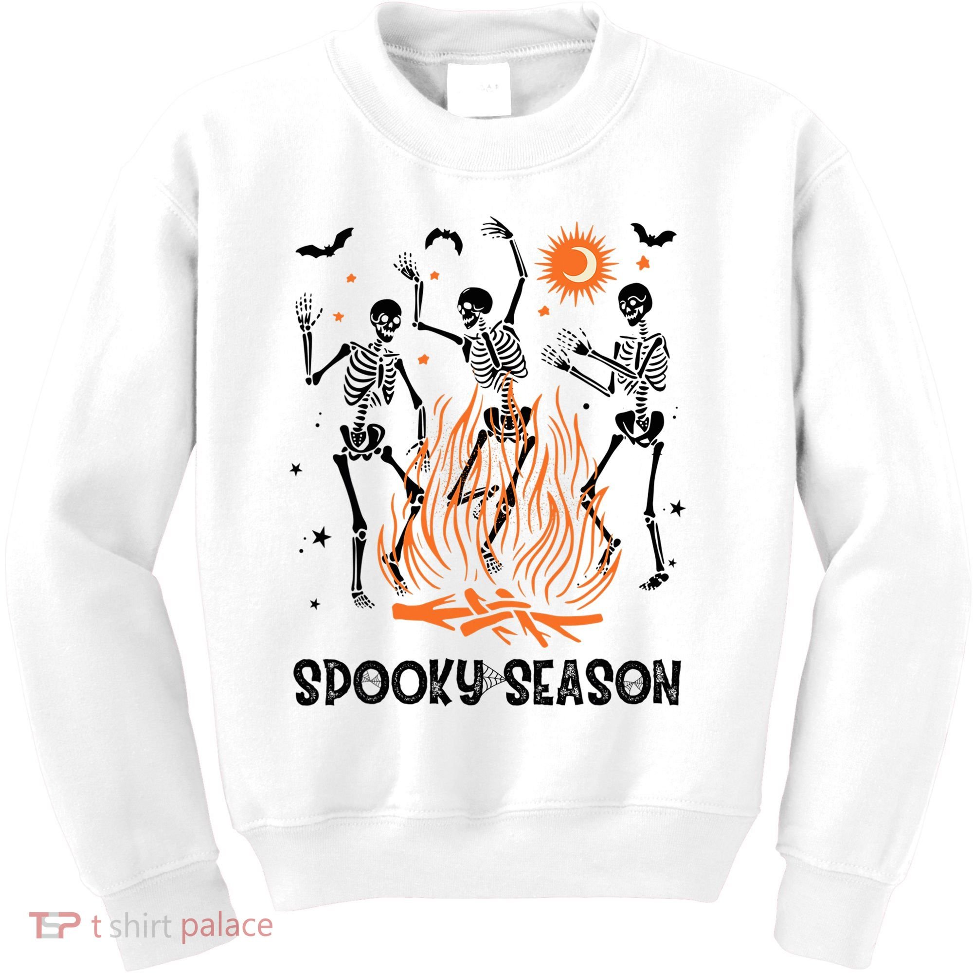 Spooky Season Dancing Skeleton Halloween Costume Funny Cute Kids Sweatshirt