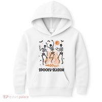 Spooky Season Dancing Skeleton Halloween Costume Funny Cute Kids Hoodie thumb 0