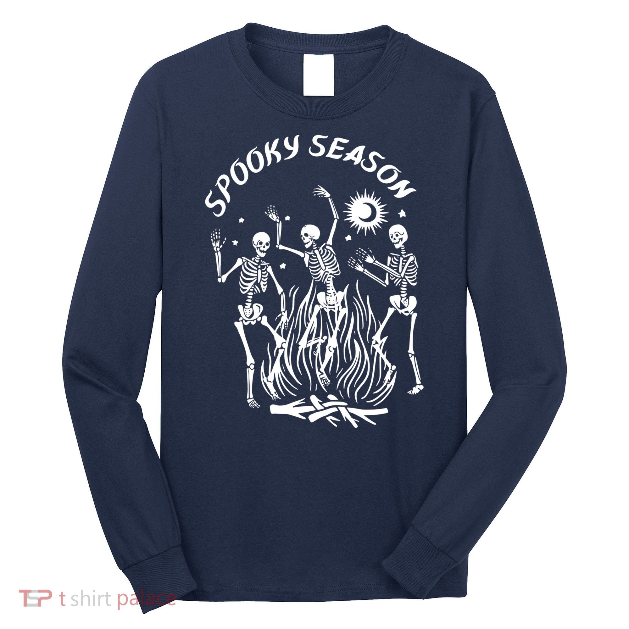 Spooky Season Dancing Skeleton Halloween Costume Long Sleeve Shirt