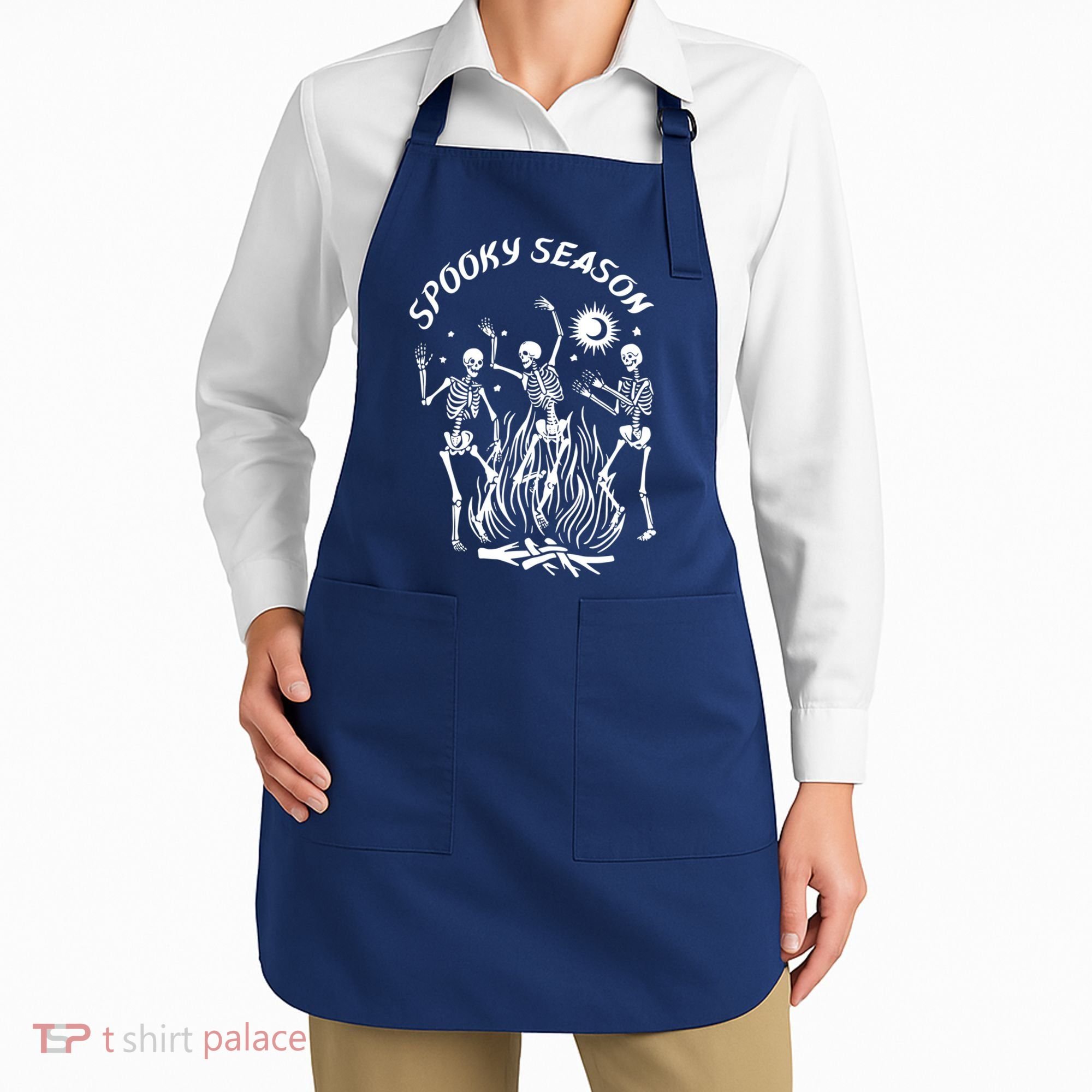 Spooky Season Dancing Skeleton Halloween Costume Apron