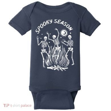 Spooky Season Dancing Skeleton Halloween Costume Baby Bodysuit
