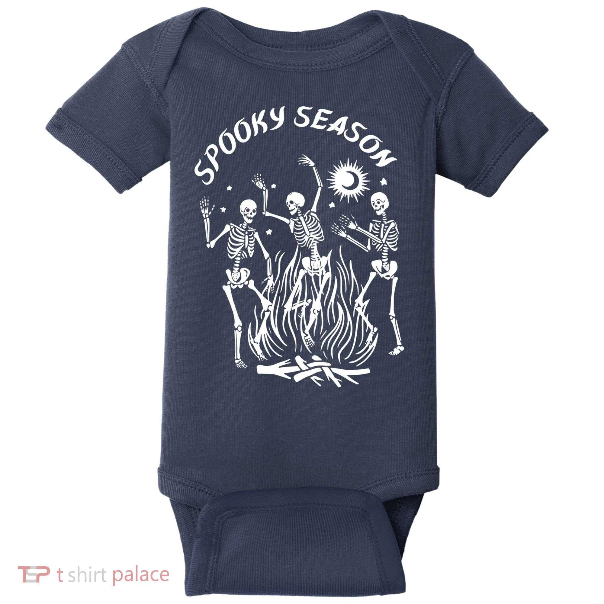 Spooky Season Dancing Skeleton Halloween Costume Baby Bodysuit