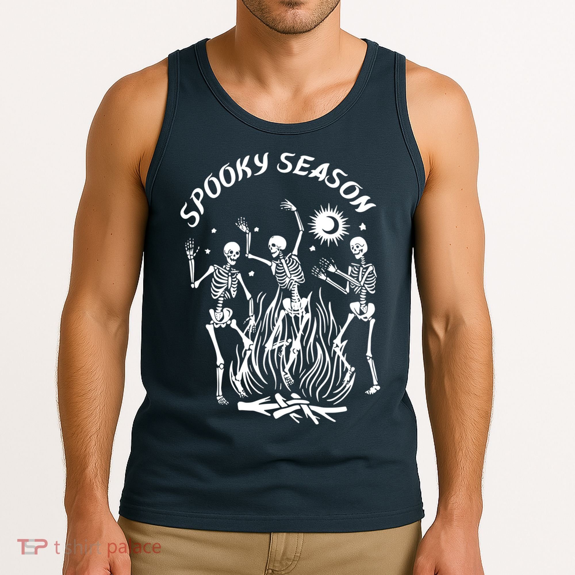 Spooky Season Dancing Skeleton Halloween Costume Tank Top