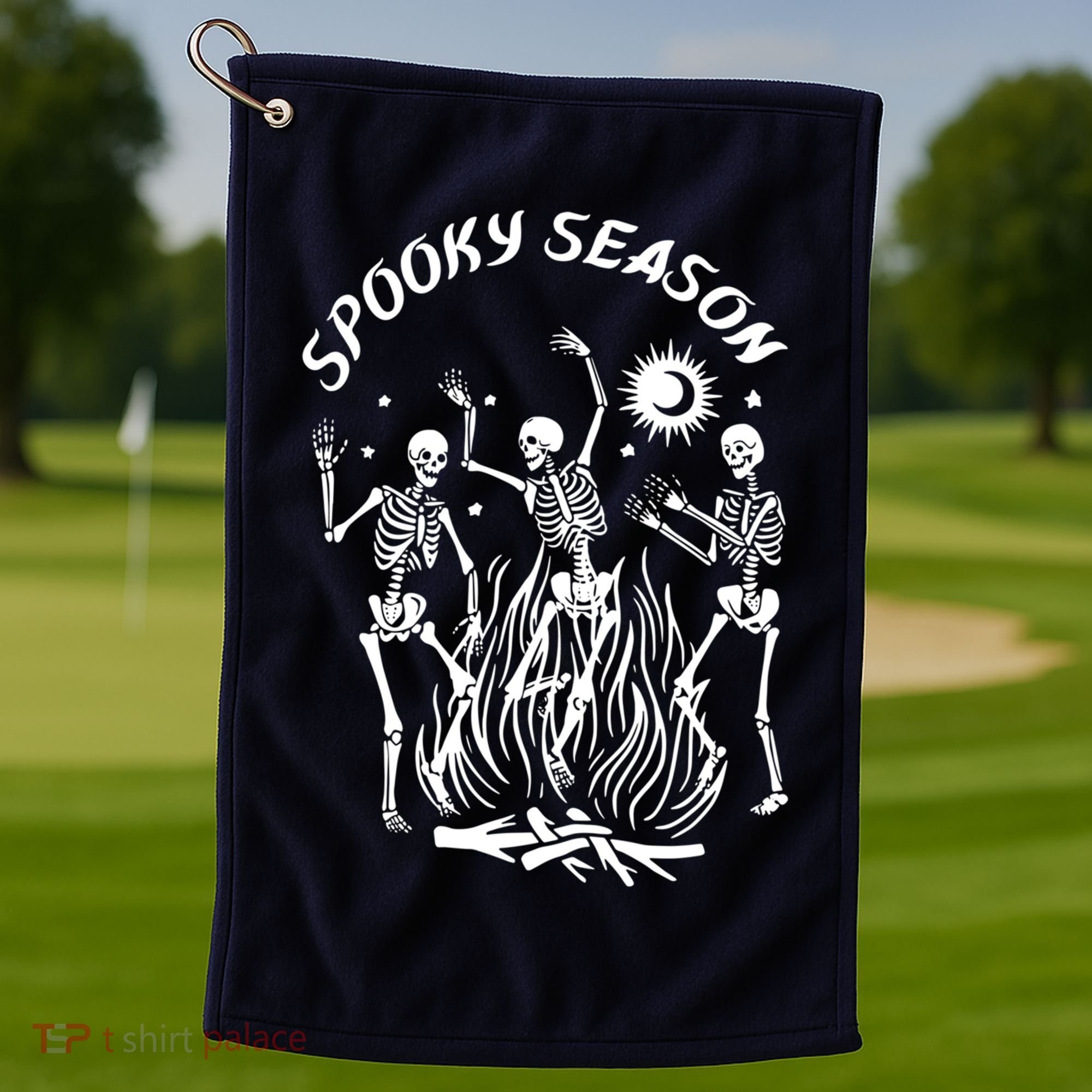 Spooky Season Dancing Skeleton Halloween Costume Golf Towel