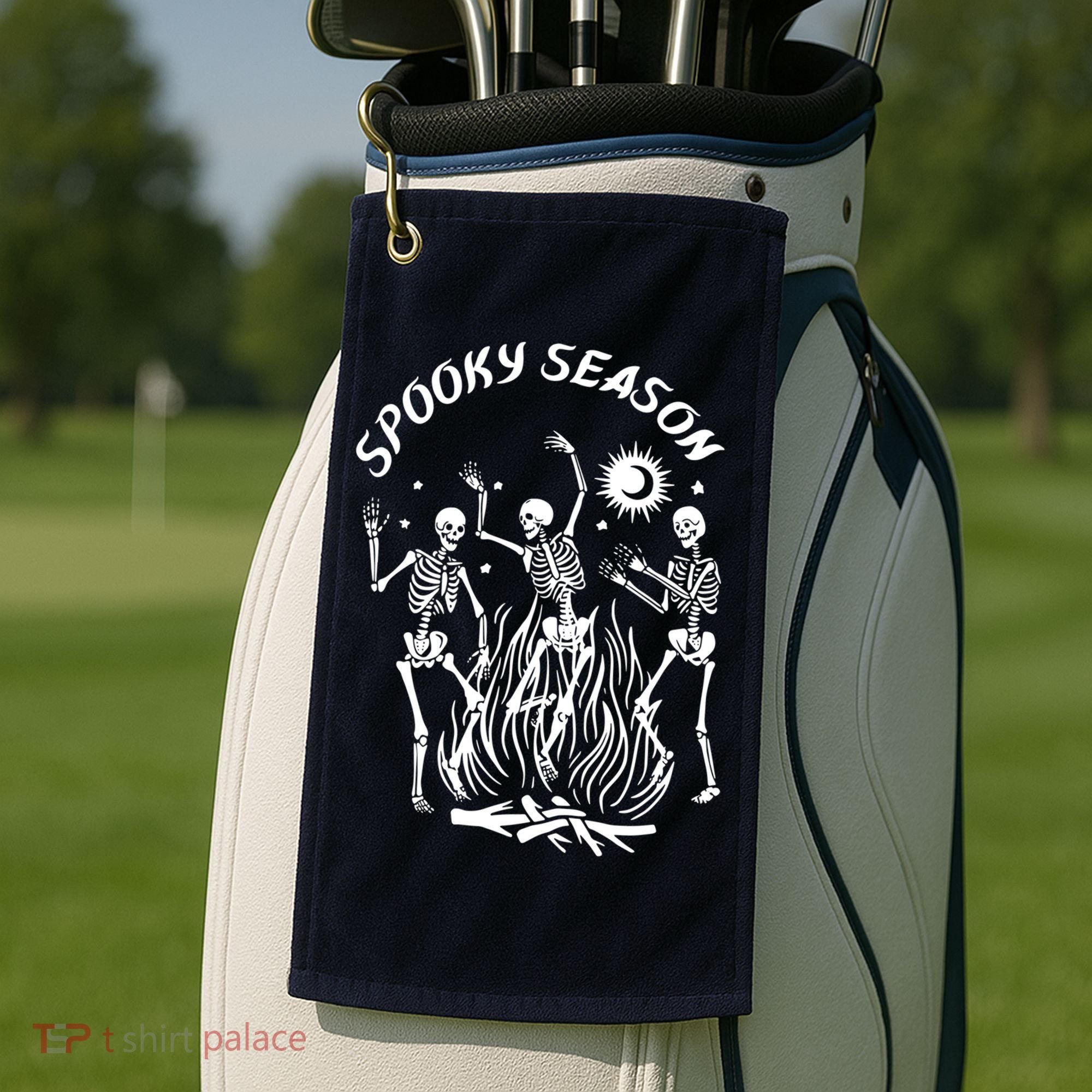 Spooky Season Dancing Skeleton Halloween Costume Golf Towel