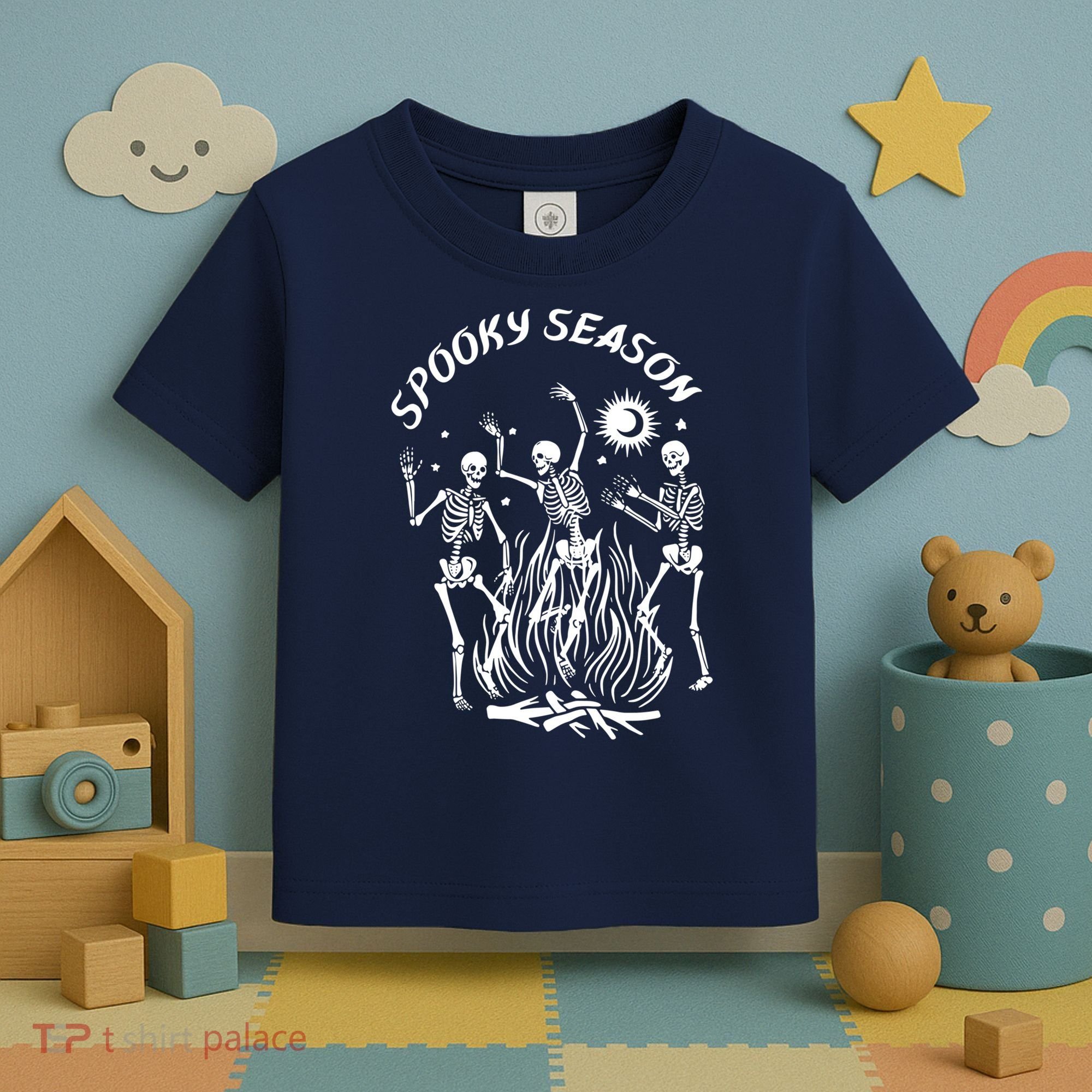 Spooky Season Dancing Skeleton Halloween Costume Toddler T-Shirt