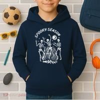 Spooky Season Dancing Skeleton Halloween Costume Kids Hoodie thumb 2