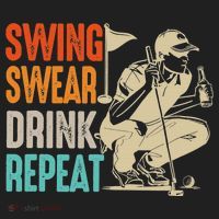 Swing Swear Drink Repeat Love Golf  Golf Enthusiast Women's Sweatshirt thumb 2
