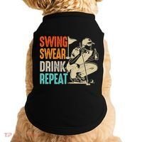 Swing Swear Drink Repeat Love Golf  Golf Enthusiast Doggie Tank thumb 0