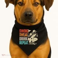 Swing Swear Drink Repeat Love Golf  Golf Enthusiast USA-Made Doggie Bandana thumb 1