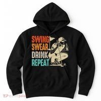 Swing Swear Drink Repeat Love Golf  Golf Enthusiast Hoodie thumb 0