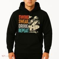 Swing Swear Drink Repeat Love Golf  Golf Enthusiast Hoodie thumb 2