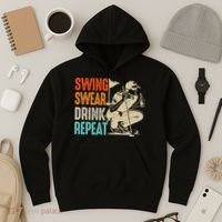 Swing Swear Drink Repeat Love Golf  Golf Enthusiast Hoodie thumb 3