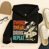 Swing Swear Drink Repeat Love Golf  Golf Enthusiast Hoodie thumb 4