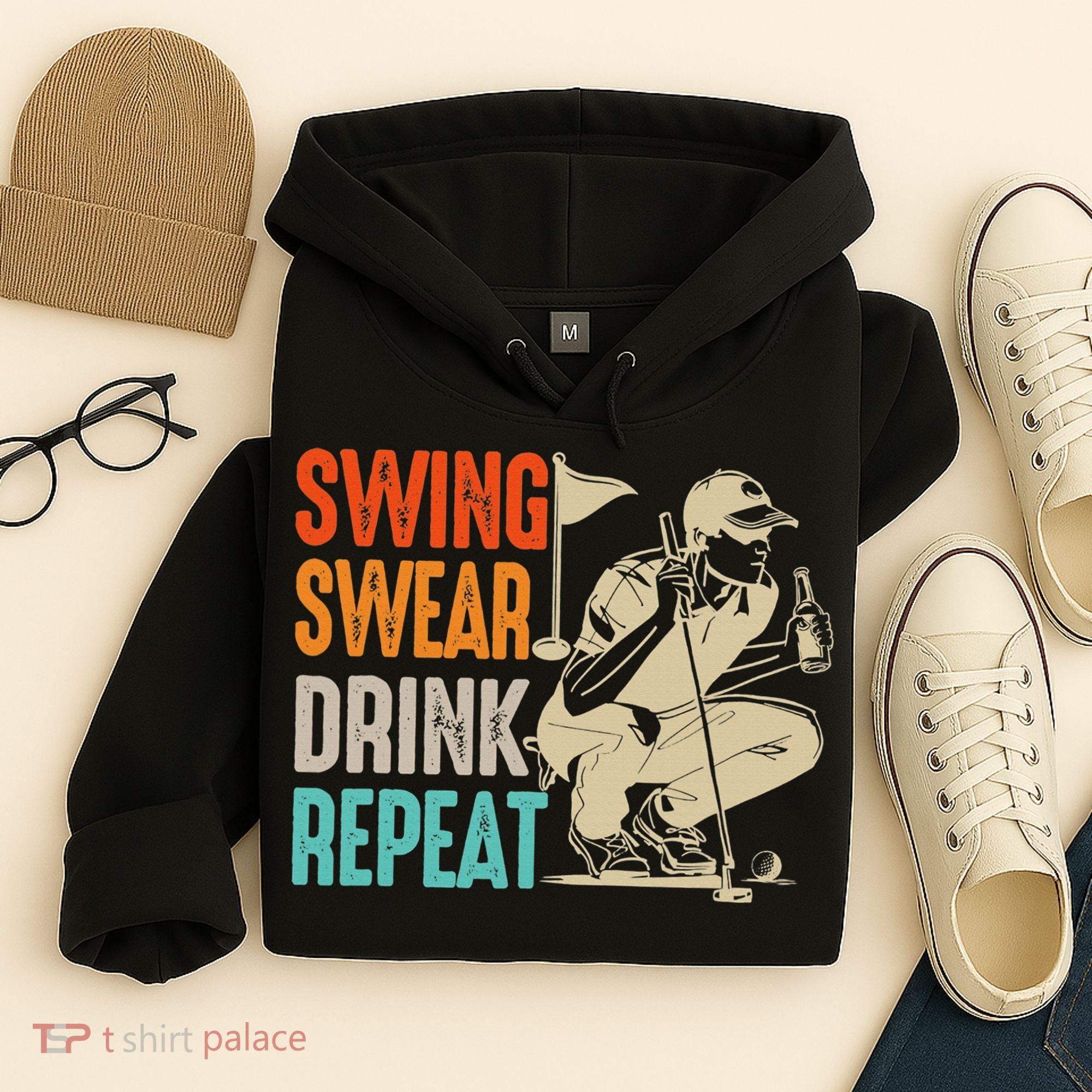 Swing Swear Drink Repeat Love Golf  Golf Enthusiast Hoodie