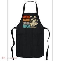 Swing Swear Drink Repeat Love Golf  Golf Enthusiast Apron thumb 0