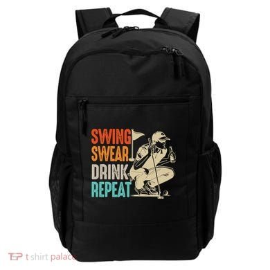 Swing Swear Drink Repeat Love Golf  Golf Enthusiast Backpack