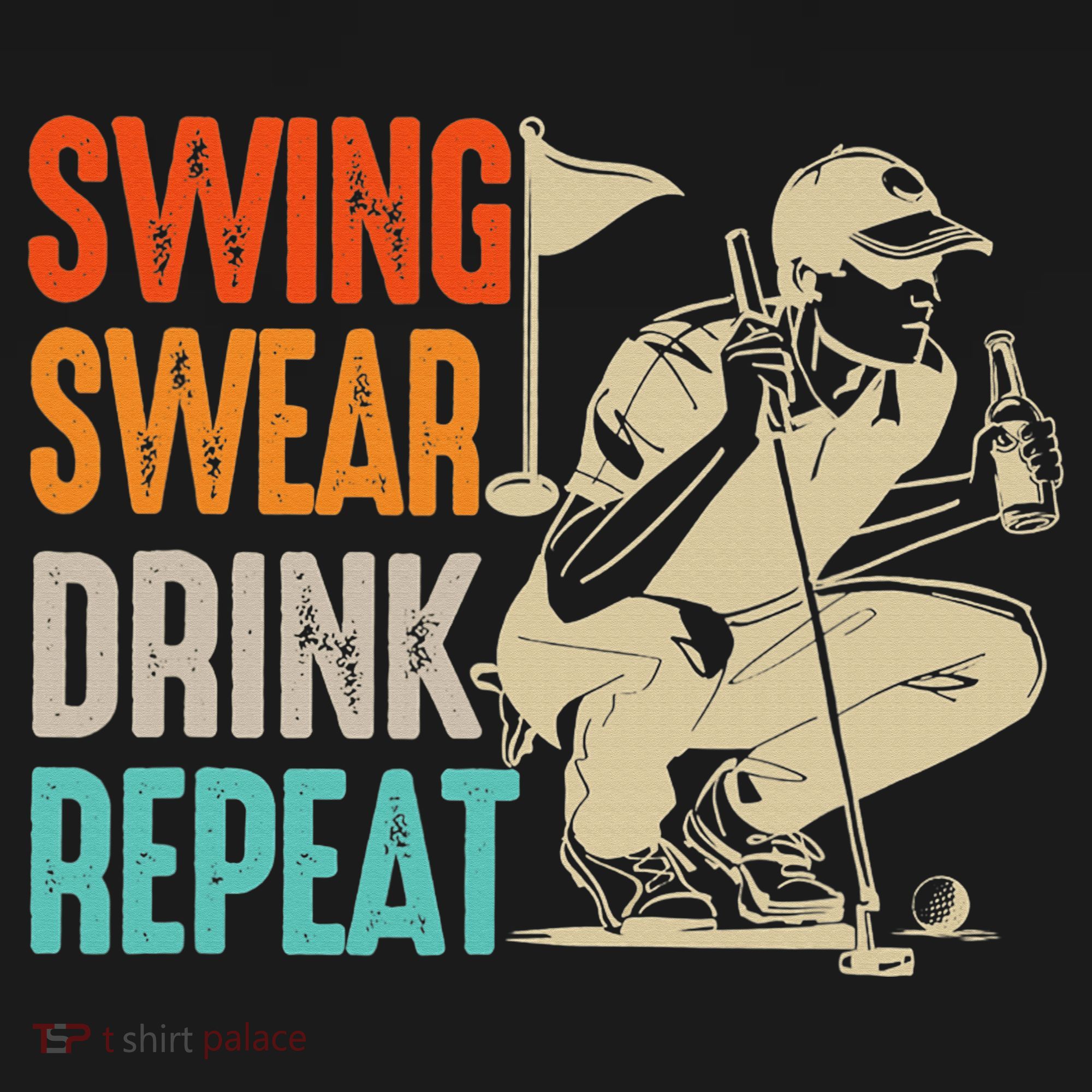Swing Swear Drink Repeat Love Golf  Golf Enthusiast Backpack