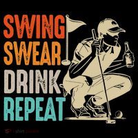 Swing Swear Drink Repeat Love Golf  Golf Enthusiast Women's Hoodie thumb 2