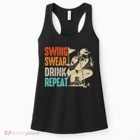 Swing Swear Drink Repeat Love Golf  Golf Enthusiast Women's Tank Top thumb 0