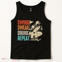 Swing Swear Drink Repeat Love Golf  Golf Enthusiast Tank Top thumb 2