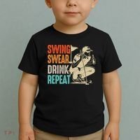 Swing Swear Drink Repeat Love Golf  Golf Enthusiast Toddler T-Shirt thumb 2