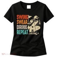 Swing Swear Drink Repeat Love Golf  Golf Enthusiast Women's T-Shirt thumb 0