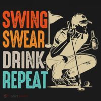 Swing Swear Drink Repeat Love Golf  Golf Enthusiast Kids Long Sleeve Shirt thumb 2