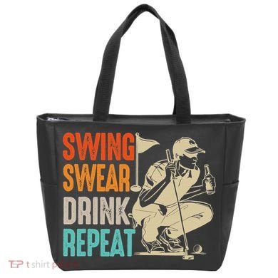 Swing Swear Drink Repeat Love Golf  Golf Enthusiast Tote Bag