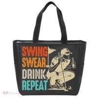Swing Swear Drink Repeat Love Golf  Golf Enthusiast Tote Bag thumb 0