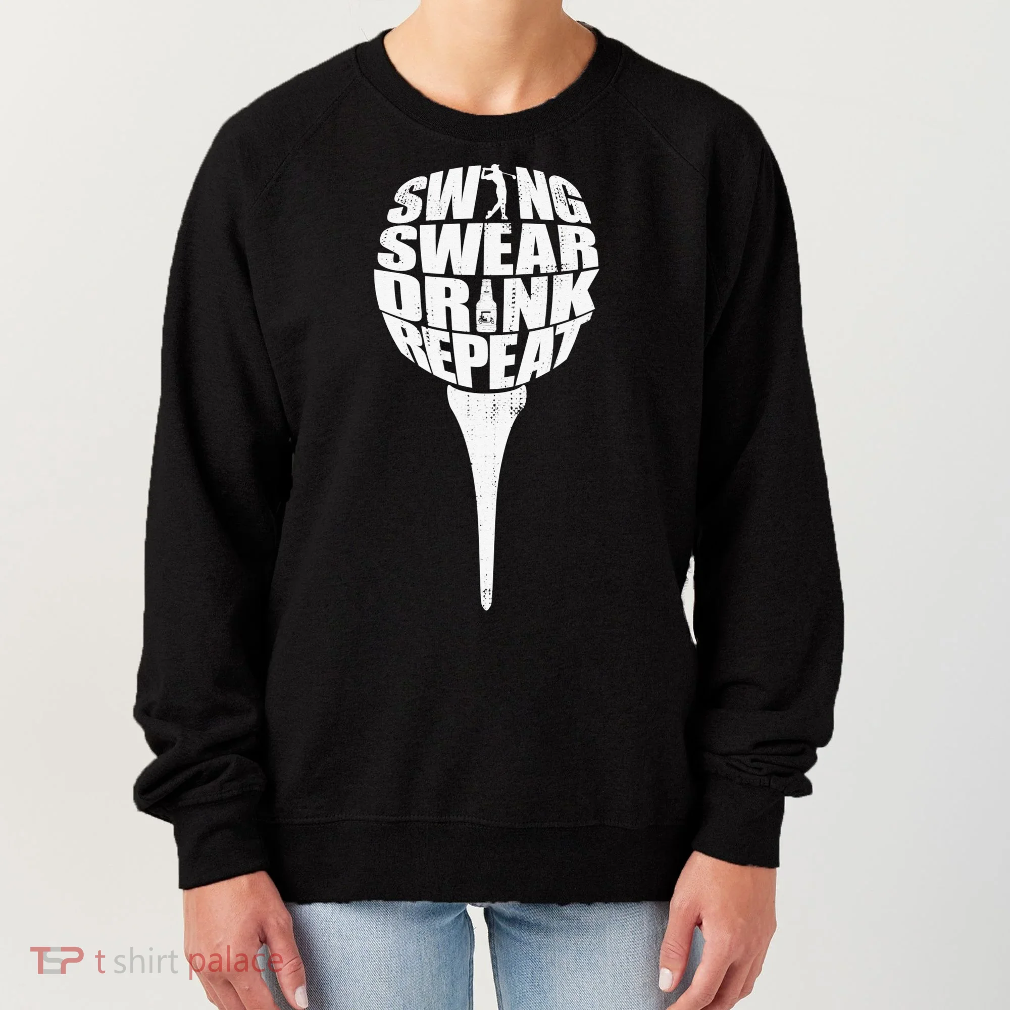 Swing Swear Drink Repeat Player Funny  Golf Lover Women's Sweatshirt