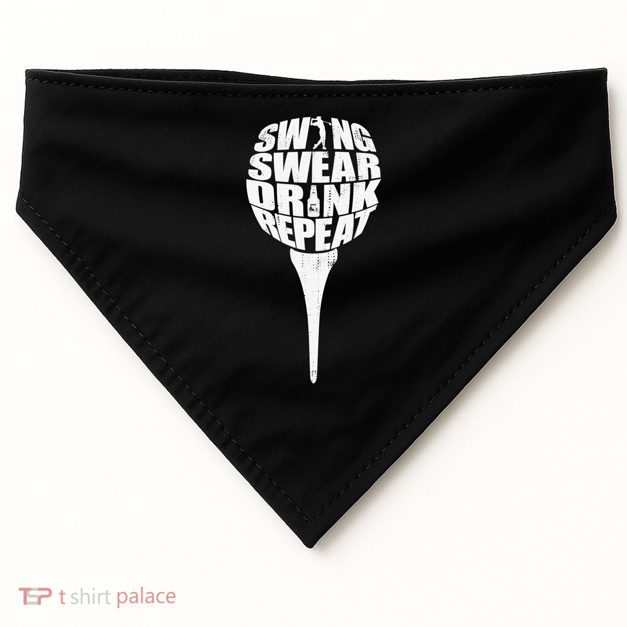 Swing Swear Drink Repeat Player Funny  Golf Lover USA-Made Doggie Bandana