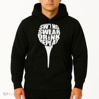 Swing Swear Drink Repeat Player Funny  Golf Lover Hoodie thumb 2