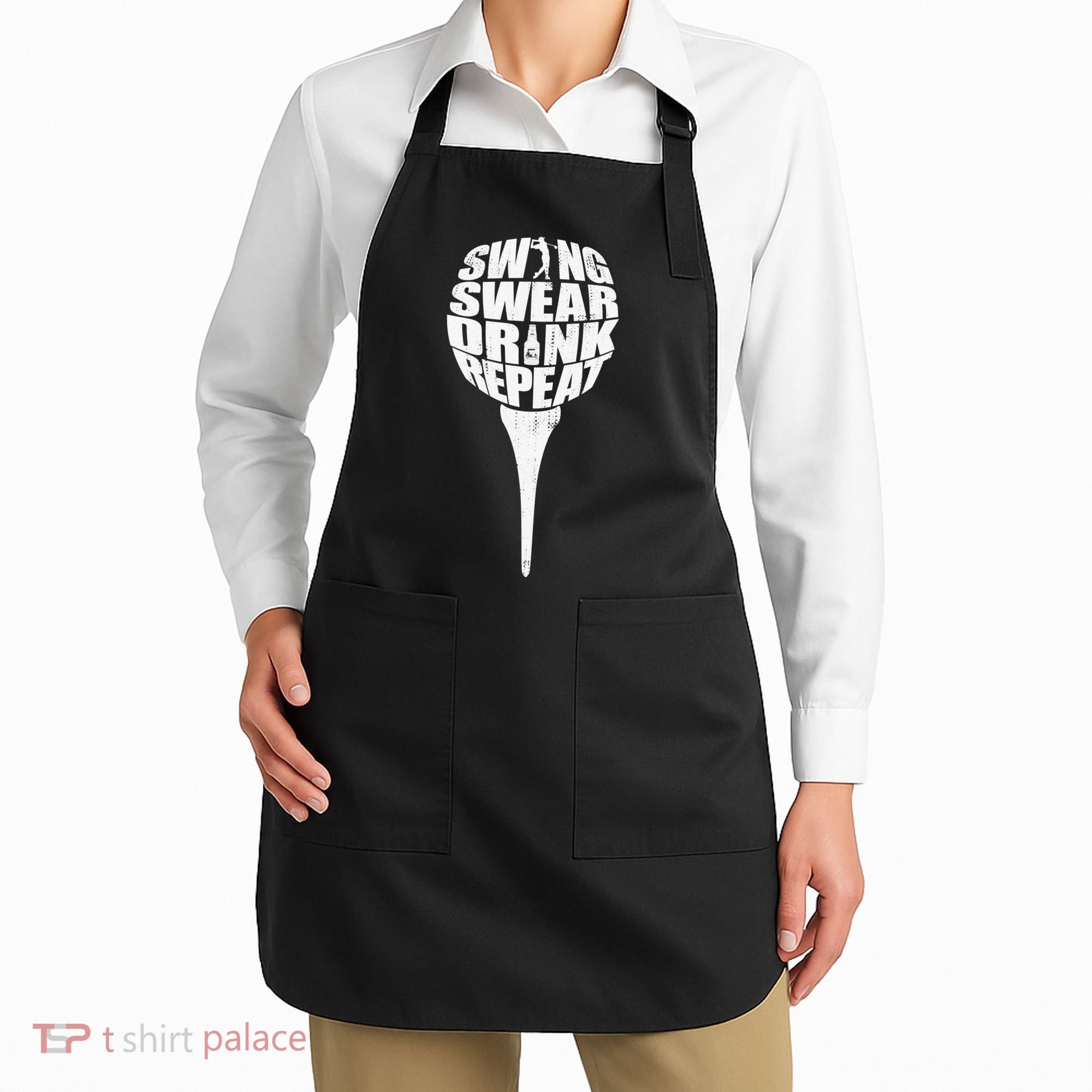 Swing Swear Drink Repeat Player Funny  Golf Lover Apron