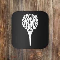 Swing Swear Drink Repeat Player Funny  Golf Lover Coaster thumb 0