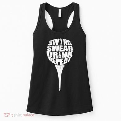 Swing Swear Drink Repeat Player Funny  Golf Lover Women's Tank Top