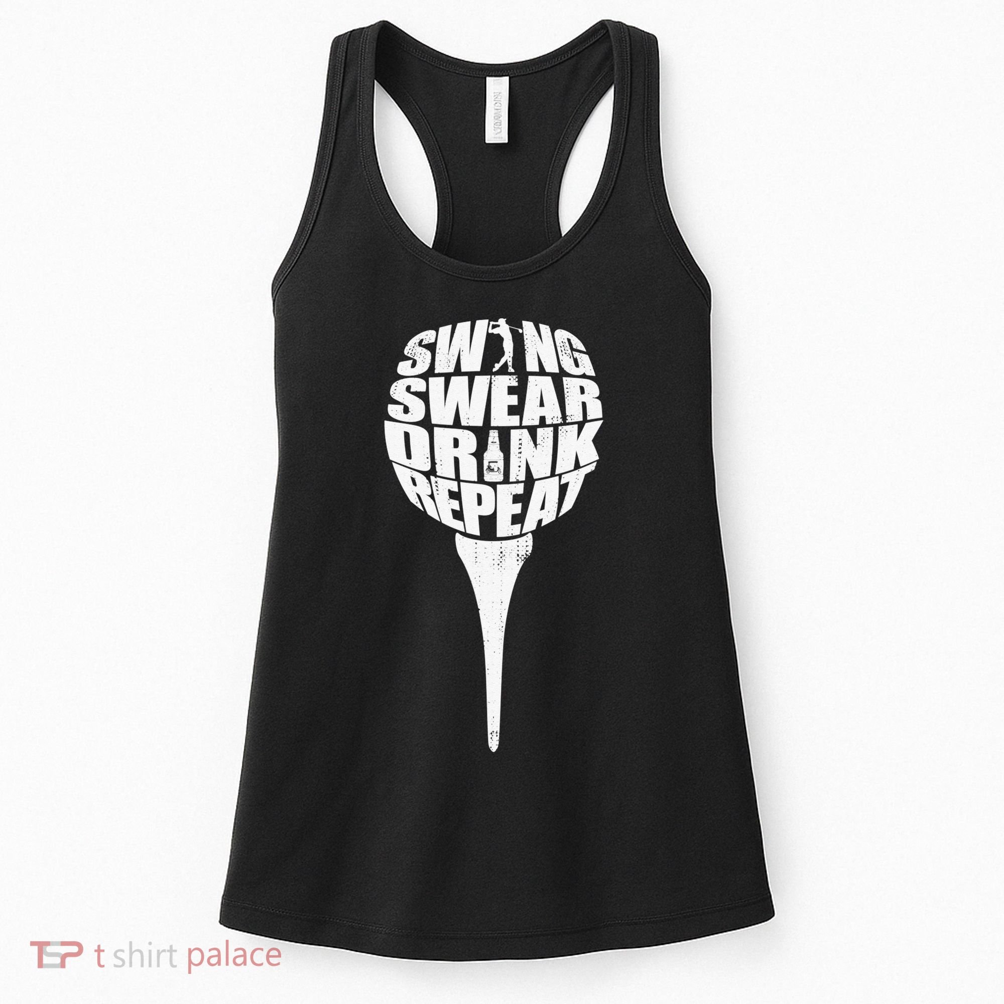 Swing Swear Drink Repeat Player Funny  Golf Lover Women's Tank Top