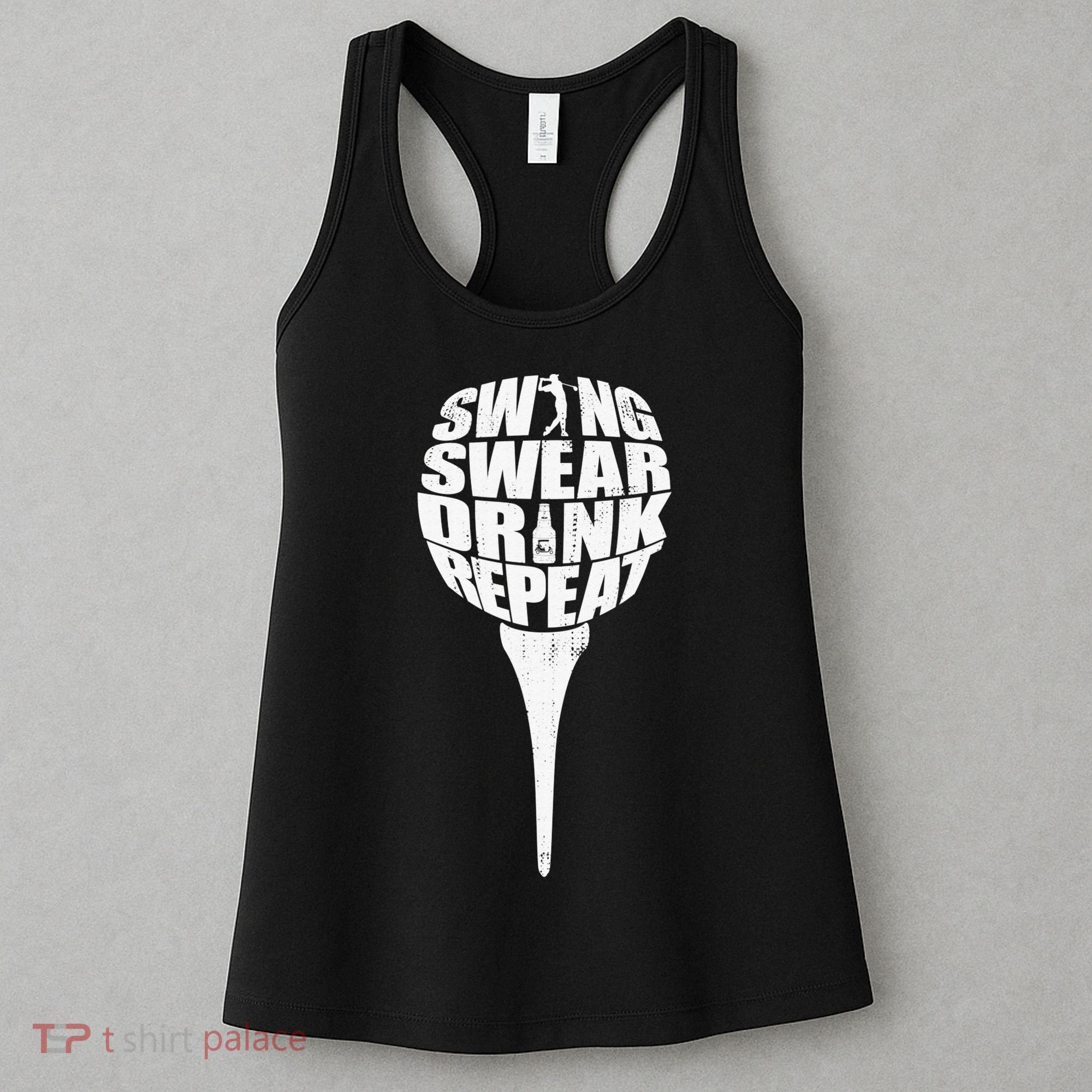 Swing Swear Drink Repeat Player Funny  Golf Lover Women's Tank Top