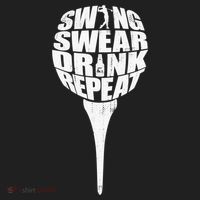 Swing Swear Drink Repeat Player Funny  Golf Lover Golf Towel thumb 3
