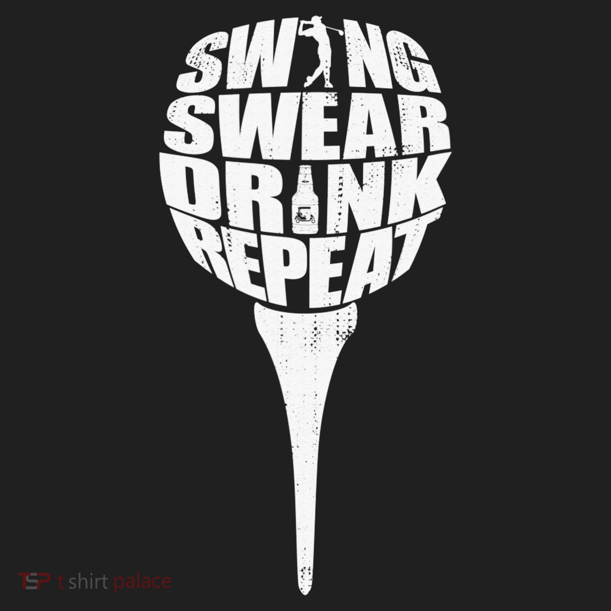 Swing Swear Drink Repeat Player Funny  Golf Lover Golf Towel