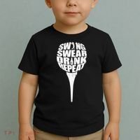 Swing Swear Drink Repeat Player Funny  Golf Lover Toddler T-Shirt thumb 2