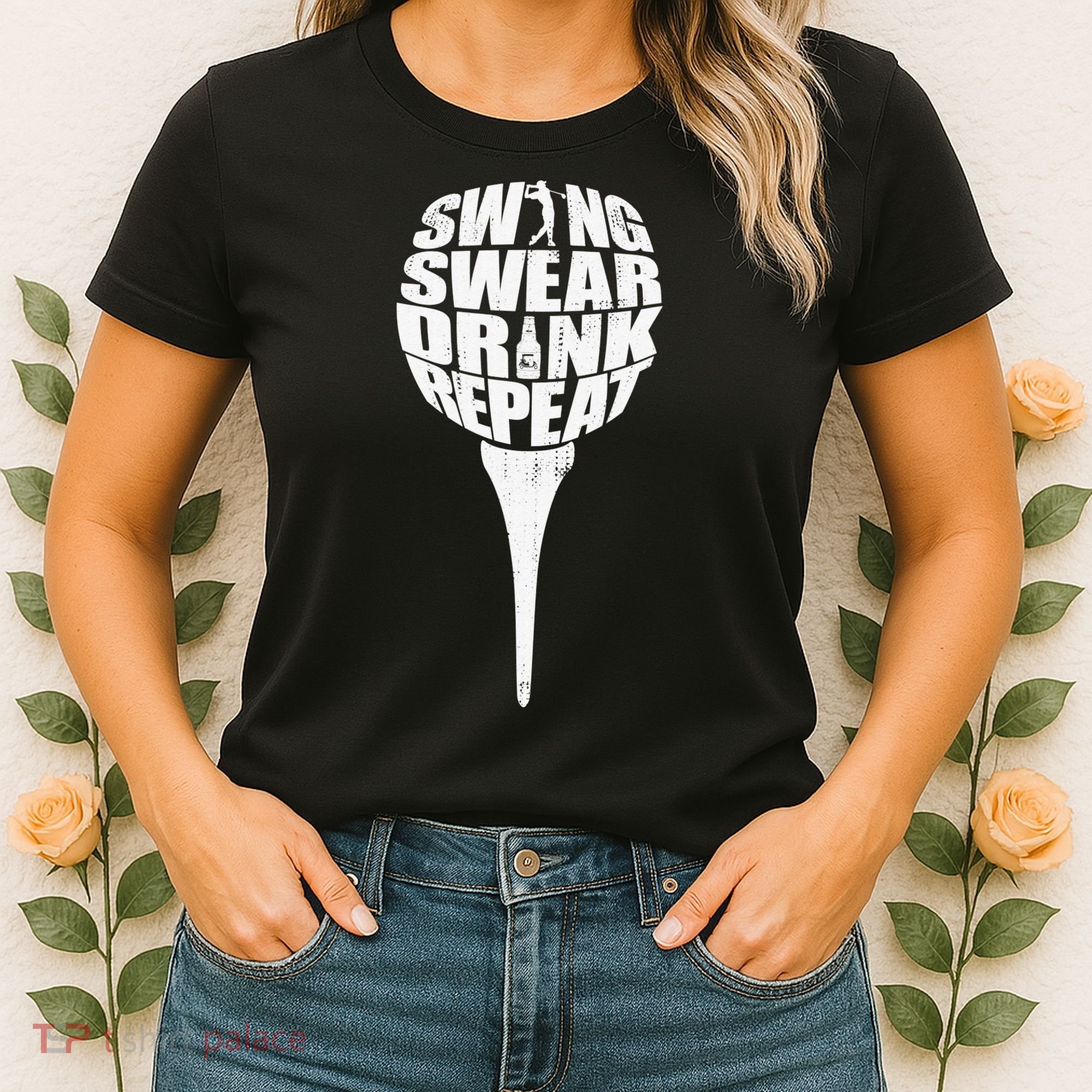 Swing Swear Drink Repeat Player Funny  Golf Lover Women's T-Shirt