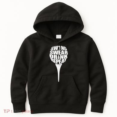 Swing Swear Drink Repeat Player Funny  Golf Lover Kids Hoodie