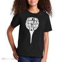 Swing Swear Drink Repeat Player Funny  Golf Lover Kids T-Shirt thumb 2